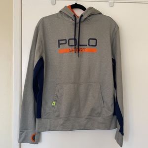 Polo Sport Grey Navy Orange performance hoodie